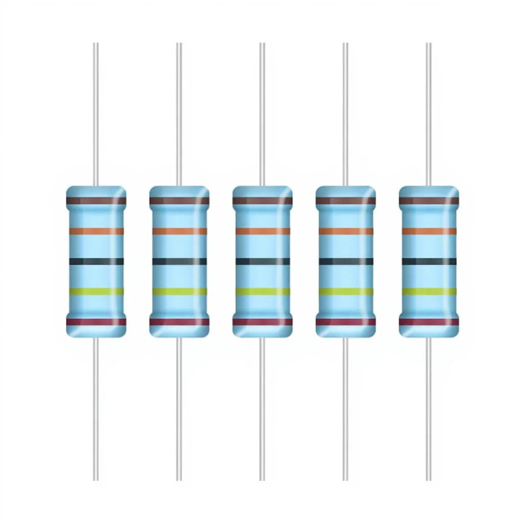 25 Values = 125 Piece 5W Metal Film Resistor Combination Kit, Ranging From 1 Ohm To 1M Ohm, 5 Watt 1% Resistors