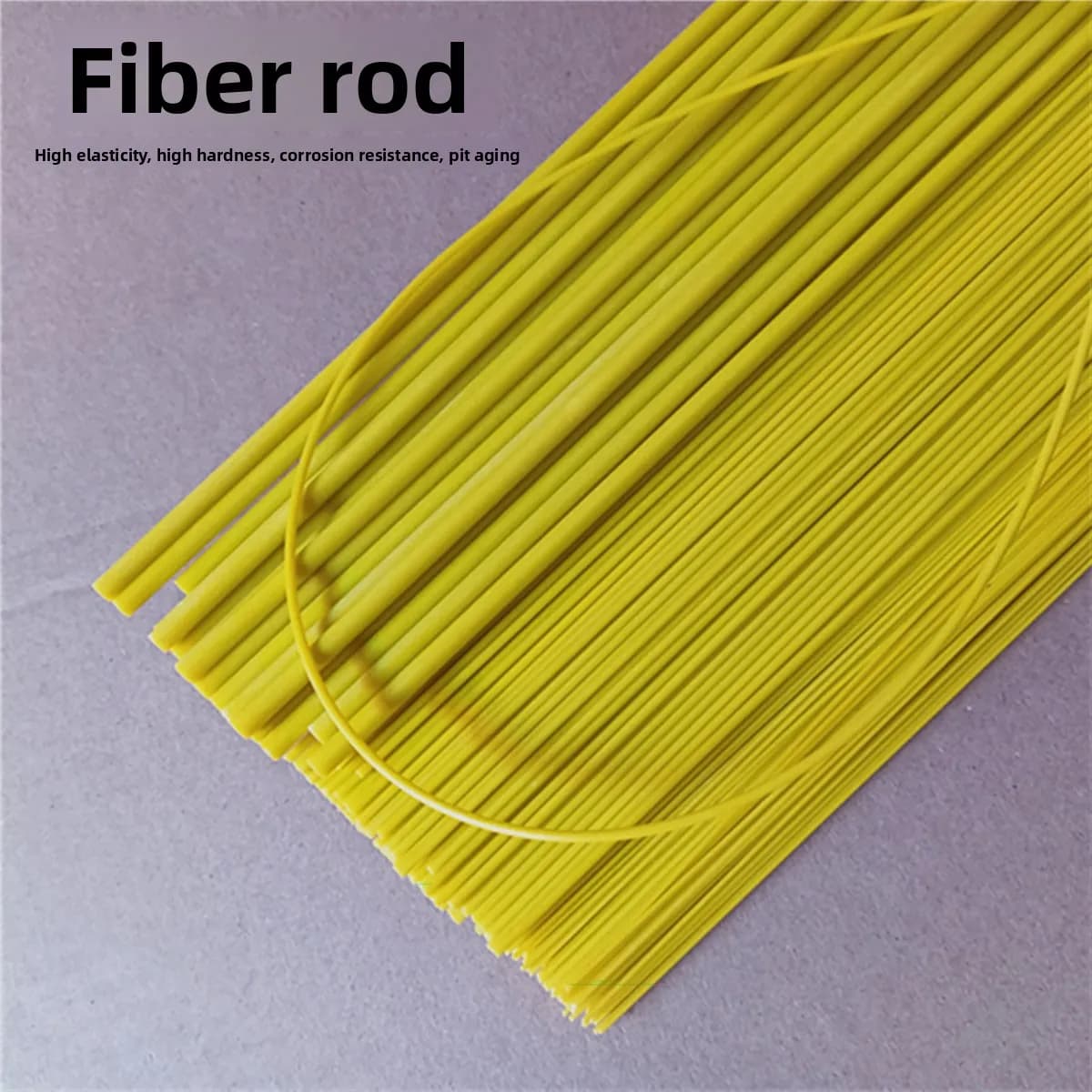 Yellow Solid Fiberglass Rod, 2 Meters Long Small Diameter Rigid FRP Elastic Stick, DIY Craft Making Support Bar Custom Cutting