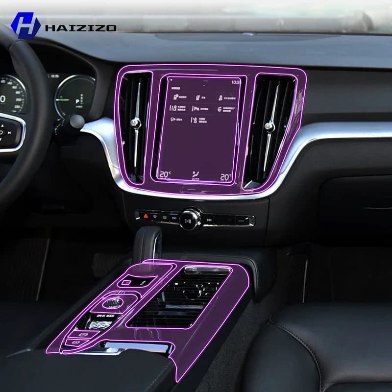 For Volvo S60 Recharge T8 2020-2025 Car interior center console protective sticker interior decorative strip TPU protective PPF