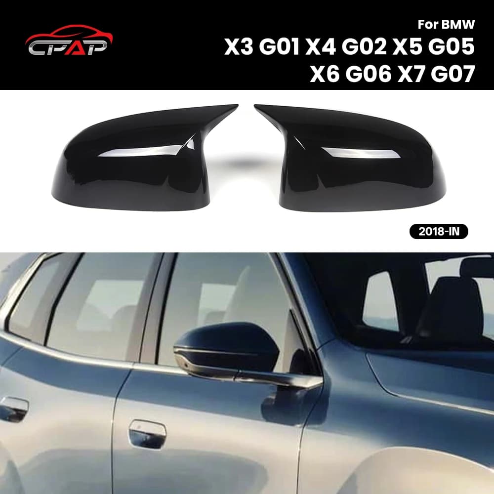 Rearview Covers Mirror Caps Gloss Black Rear View Mirror Cap for BMW X3 G01 X4 G02 X5 G05 X6 G06 X7 G07 M Style 2018-IN