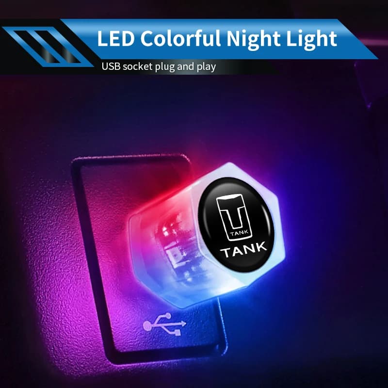 Car LED Ambient Light USB Free Installation Interior Decorative Atmosphere Light For Great Wall GWM Tank 300 City 300 Border 400