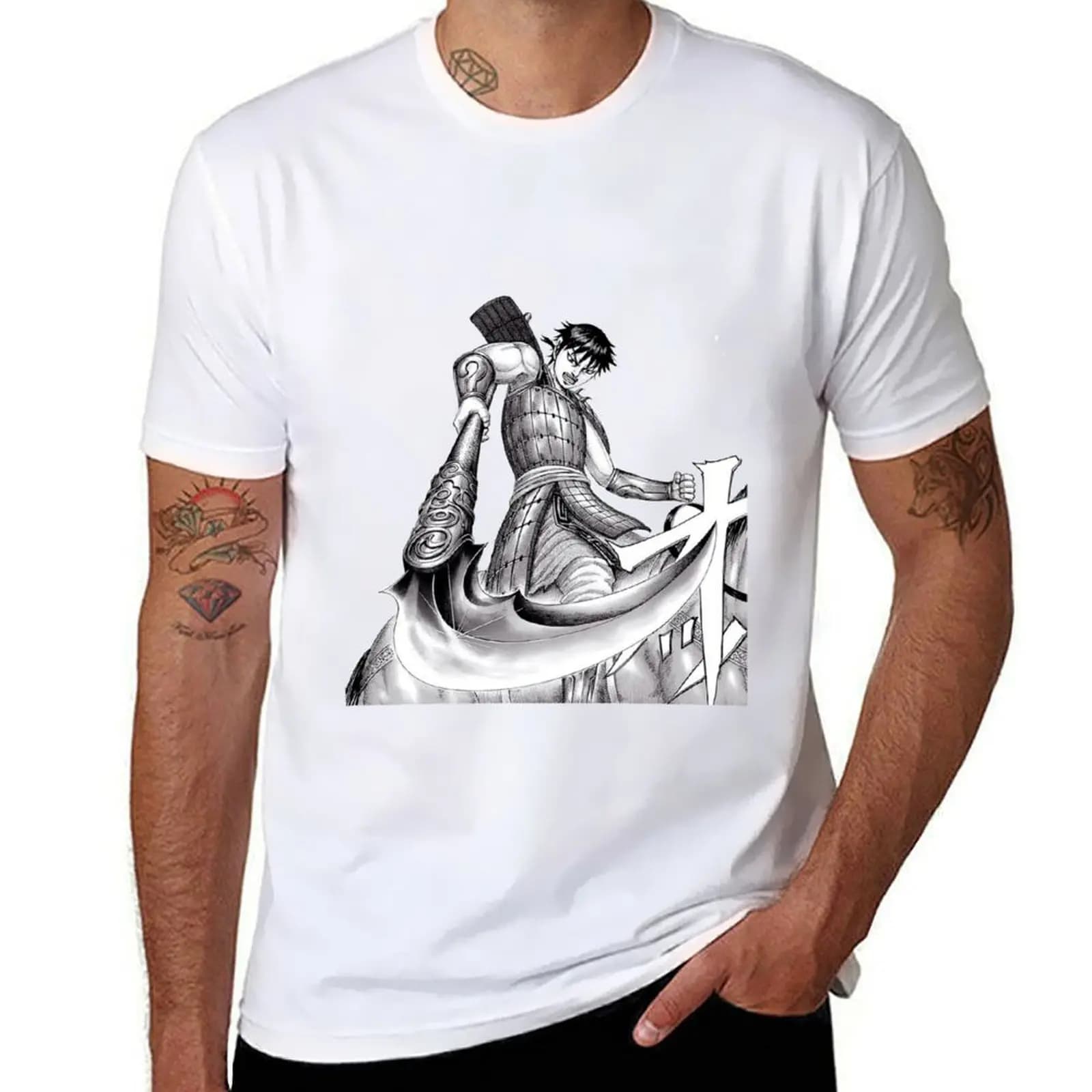 Shin with Ouki Glaive - Kingdom T-Shirt t shirt personalised t shirts cotton 100% T-Shirt