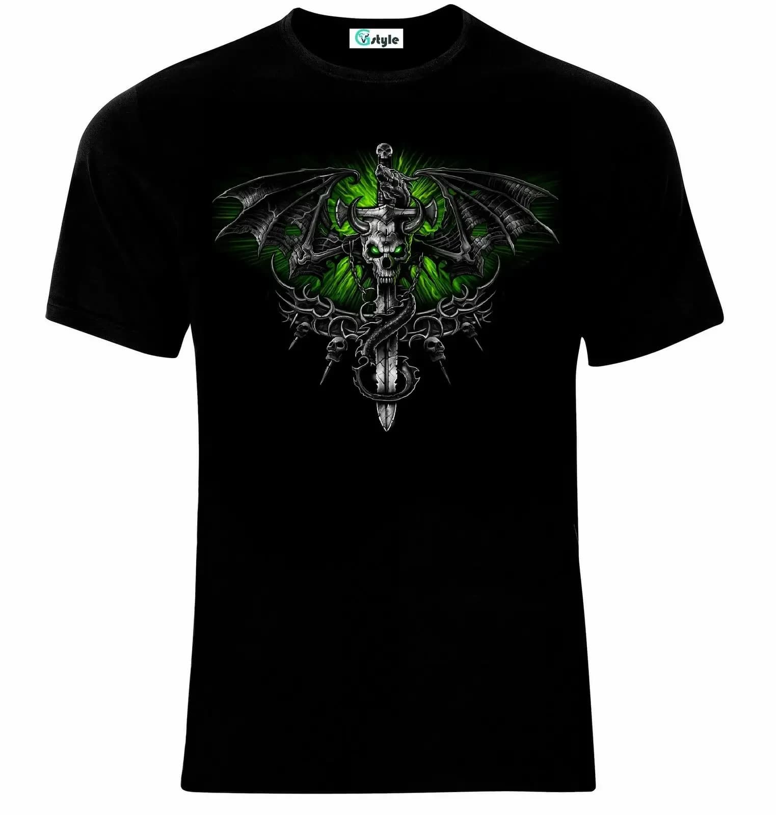 Fashion Dragon Skull Schadel Tatoo T-Shirt. Summer Cotton O-Neck Short Sleeve Men's T Shirt New Size S-3XL