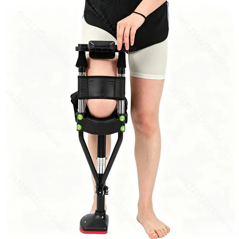 Adjustable Height Adult Single Leg Support Hands-free Knee Crutches Armpit Crutches