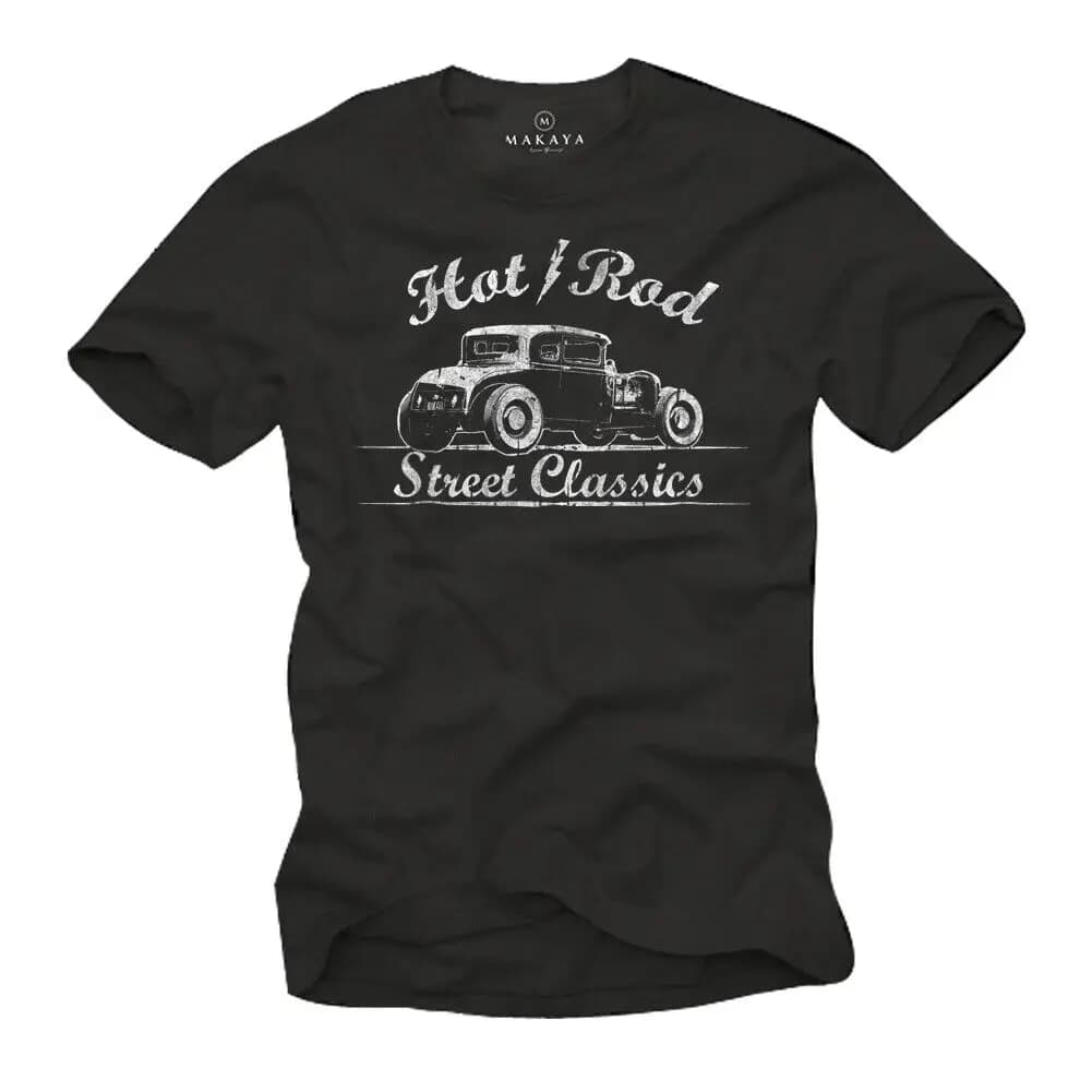 Old School Rockabilly Hot Rod US Muscle Car T-Shirt 100% Cotton O-Neck Short Sleeve Summer Casual Mens T-shirt Size S-3XL