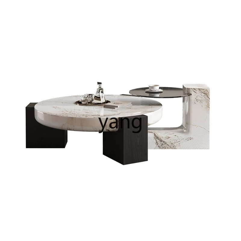 LH minimalist marble coffee table modern simple small apartment living room household round