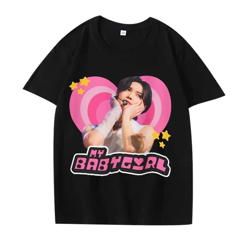 Ateez Yeosang Y2k Babygirl  T Shirt 2025 new men women Oversized 100% Cotton Hot sale short sleeve Summer Unisex plus size tops