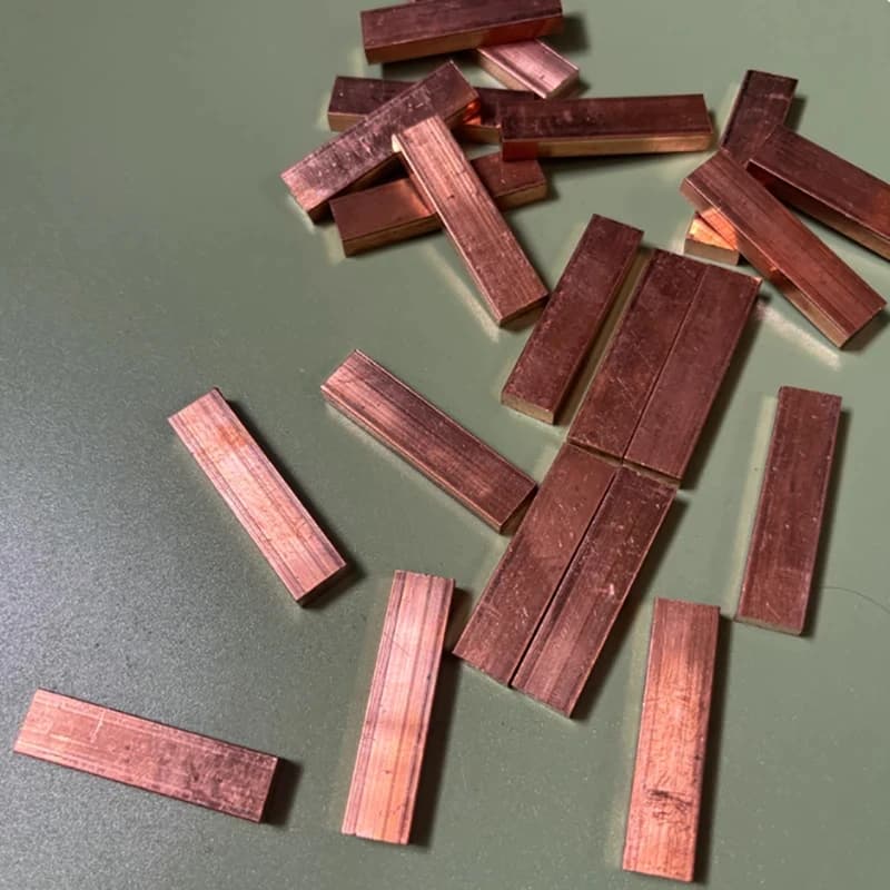 200mm Red Copper Flat Bar & Square Rod / T2 Pure Copper Bar Stock - Custom Cut to Any Shape & Size (Length 200mm)