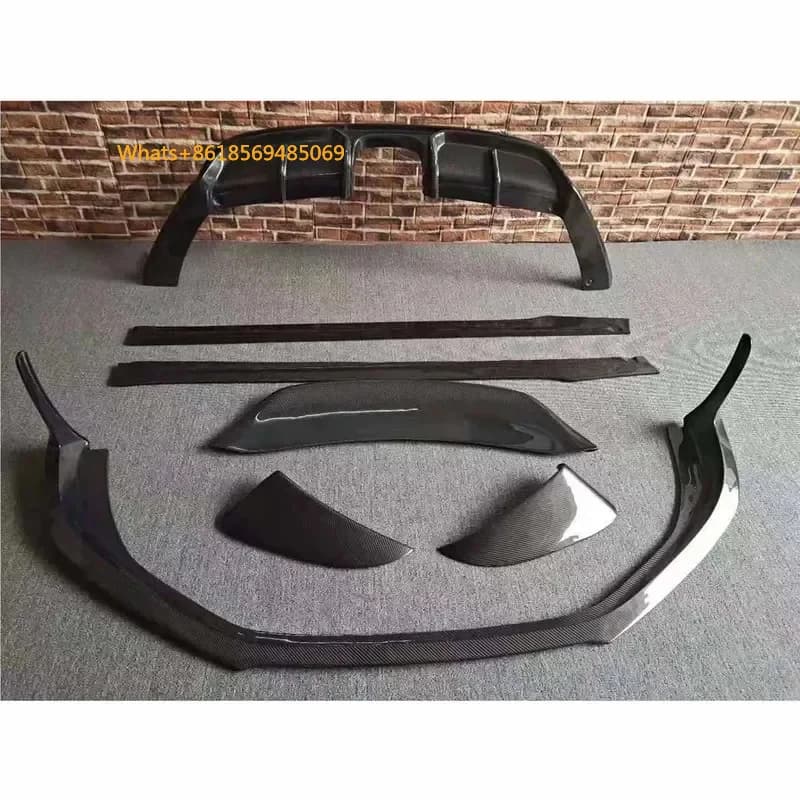Top Quality Carbon Fiber Front Lip Side Skirt Rear Diffuser Spoier  P 718