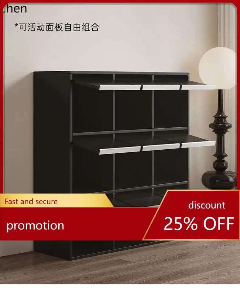 HT Solid Wood Bookshelf Wall-Mounted Storage Cabinet Vintage Bedroom Organizer Home Display Cabinet Combination Bookshelf