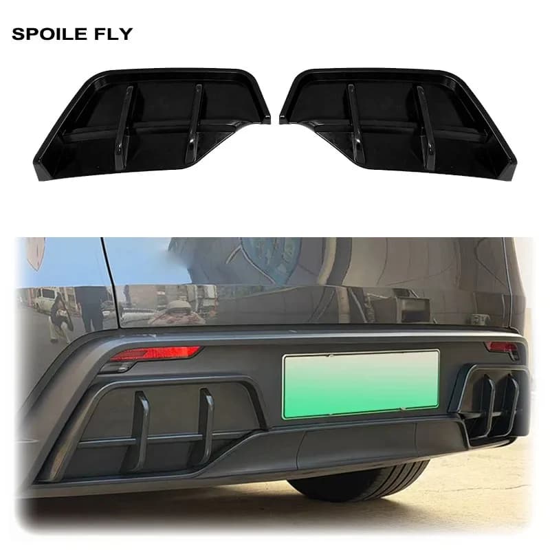 2 Pcs 2025 2026 To Up For Tesla Model Y Rear Diffuser Spoiler Bumper Lip Sporty Aerodynamic Splitter High Quality Glossy Black