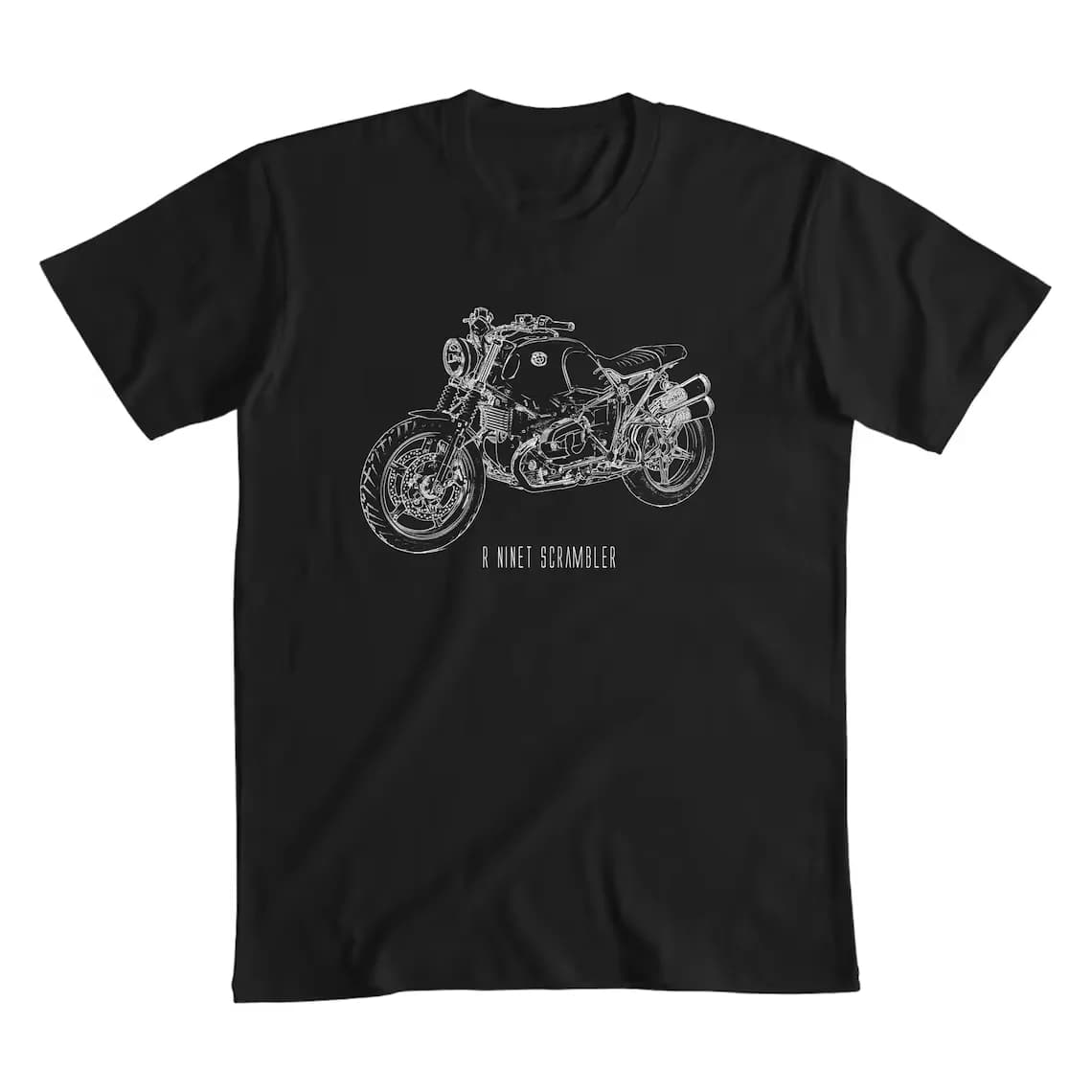 R nineT Scrambler Motorcycle T-Shirt Graphic Summer Short Sleeves 100% Cotton Cool Tee S-3XL