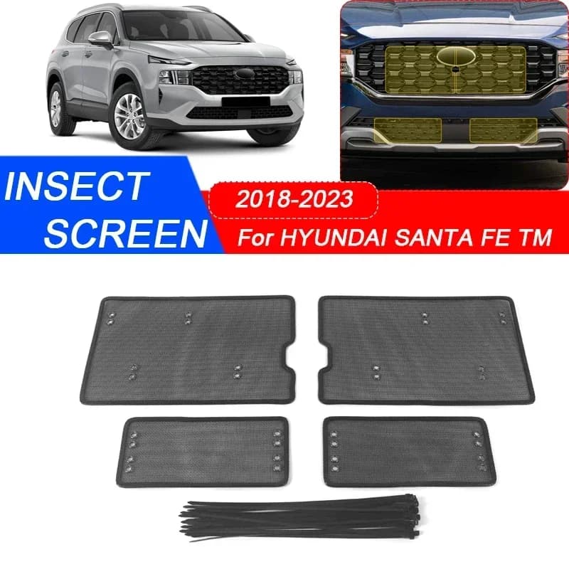 4PCS For HYUNDAI SANTA FE TM 2018--2023 Car Insect-proof Air Inlet Protection Cover Airin Insert Net Vent Racing Grill Filter
