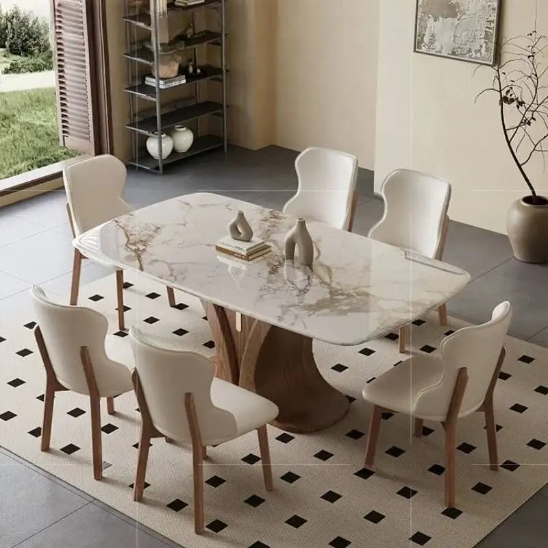Party Luxury Dining Tables Marble Japanese Style Space Saving Kitchen Tables Design Modern Mesas De Comedor Furniture For Home