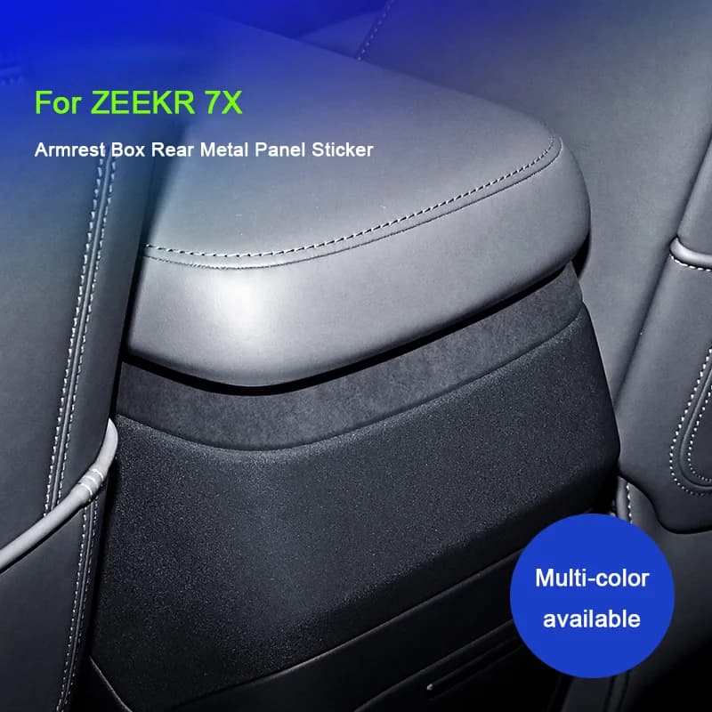 For ZEEKR 7X 2025, Car Armrest Back Metal Panel Rear Air Outlet Decorative Sticker Interior Modified A lcantara Auto Accessories