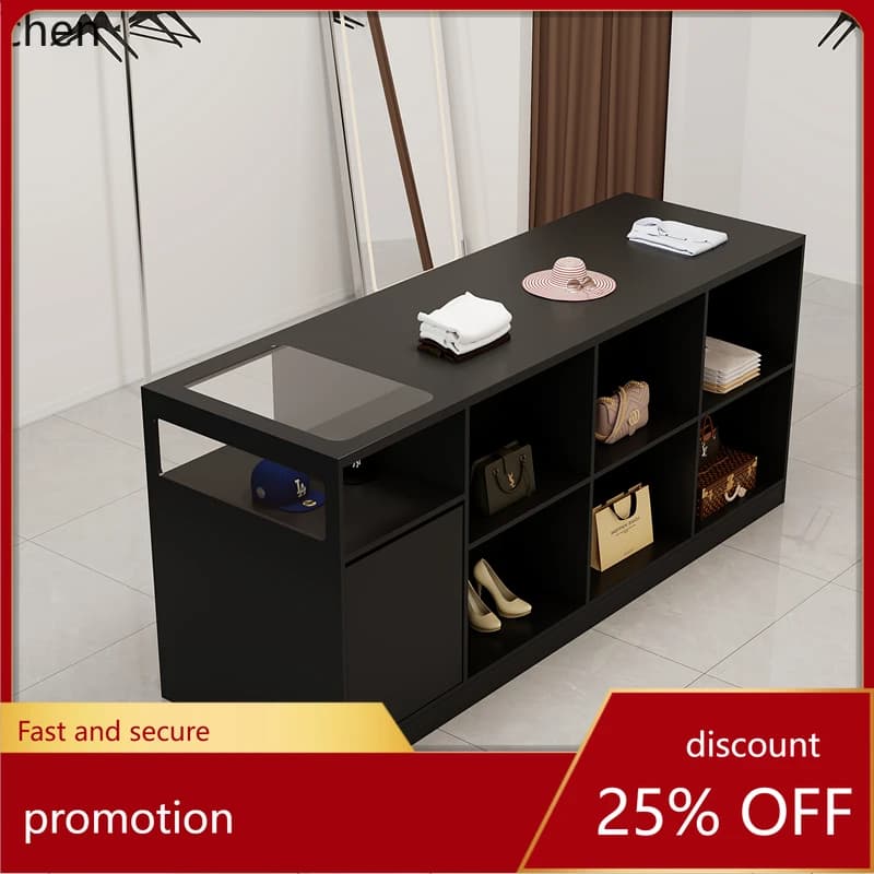 CZ Cash Register Counter with Glass Flowing Water Display Stand Ornament Display Cabinet