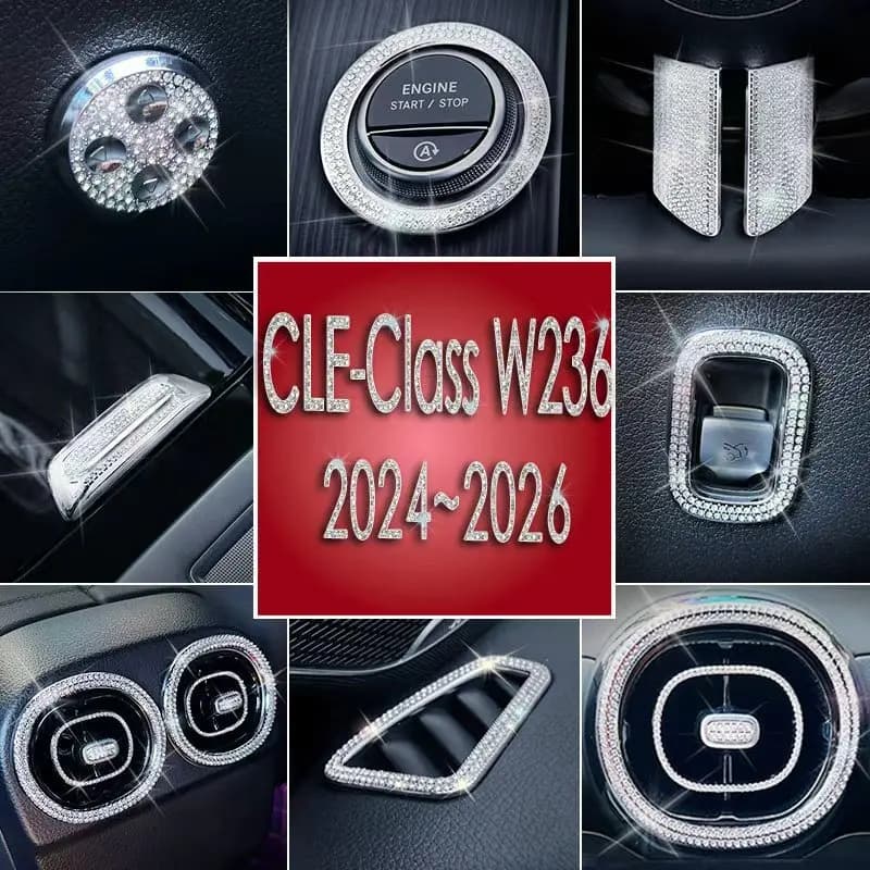 Diamond Decoration For Mercedes-Benz CLE-Class W236 2024-2026 CLE300 CLE260 Car Interior Steering Wheel Air Outlet