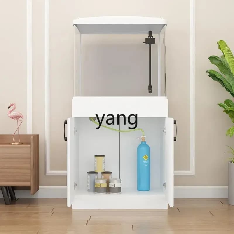 Yhl New Aquarium Home Change Water Hot Bending with Cabinet Integrated Floor Landscaping Fish Globe
