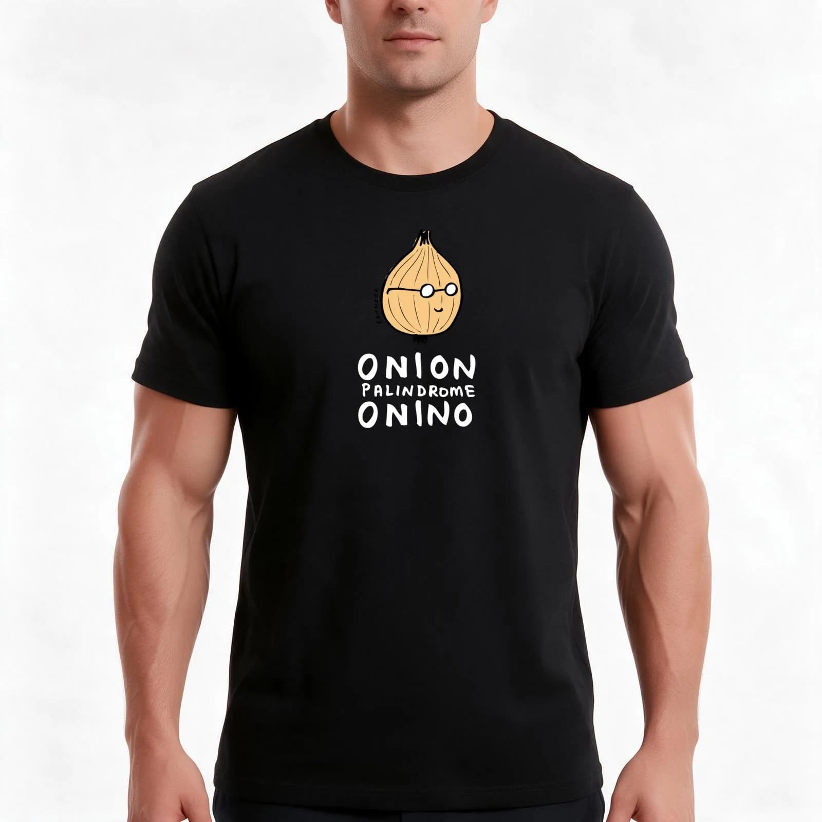 ONION >> PALINDROME = ONINO T-Shirt, Summer Casual Cotton Tee, Oversized Streetwear Tops, Vintage Graphic Print