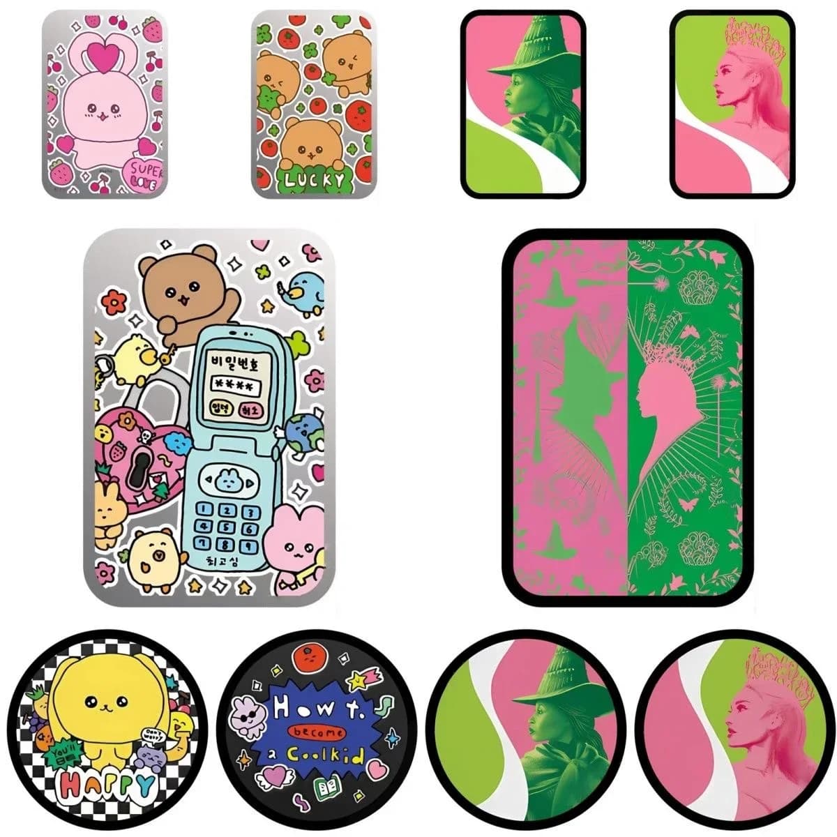 Cute Magic Cartoon Magnetic Folding Black Phone Stand for IPhone 12 13 14 15 16 Pro Max Holder Mount Support for S24 Ultra