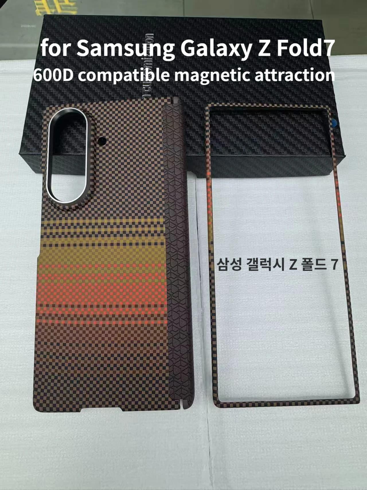 Z Fold7 Kevlar Case for Samsung Galaxy Z Fold7 Magnetic Case Kevlar Carbon Fiber Cover Compatible with Magnetic Charging Armor P