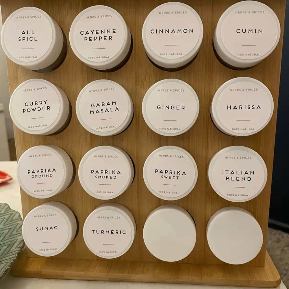 Personalized Round Pantry Labels Basic, Gluten Free, Herbs, Spices, Teas, Nuts, Oils & Vinegars, Custom Labels