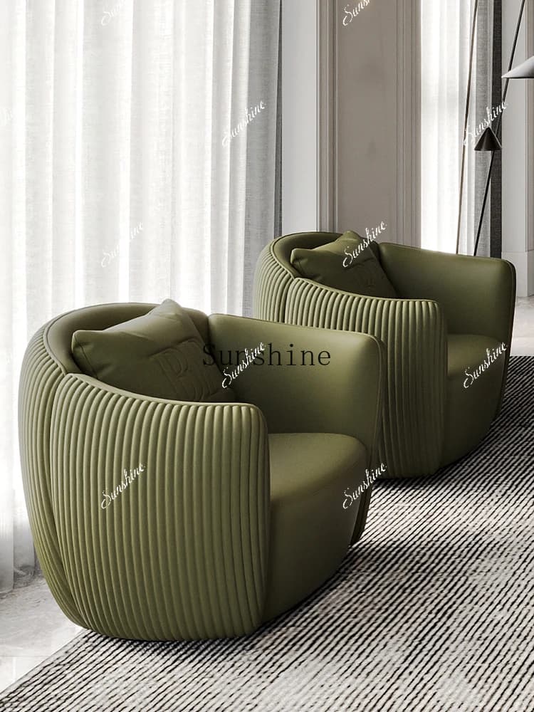 Minimal light luxury Italian casual sofa chair, high-end design tea table chair  FT