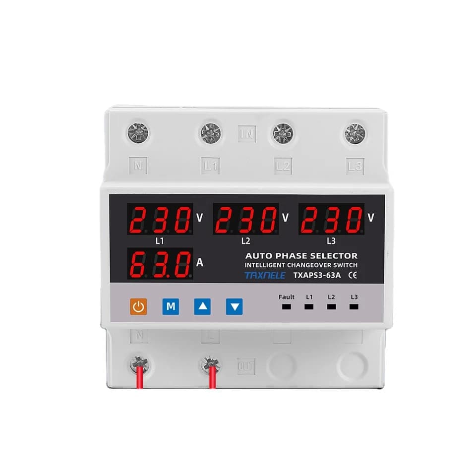 5pc Automatic Transfer Switch Phase Selector Voltage Protector 63A 100A Current Limiter Uninterrupted Power 220V AC Current Type