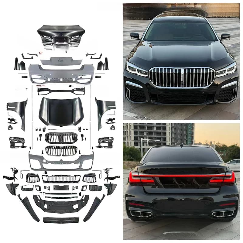High Quality G12 Style Old To New Upgrade Body Kit Fit For 7 Series F02 2009-2015 Includes Front Rear Bumper Engine Hood LED Hea