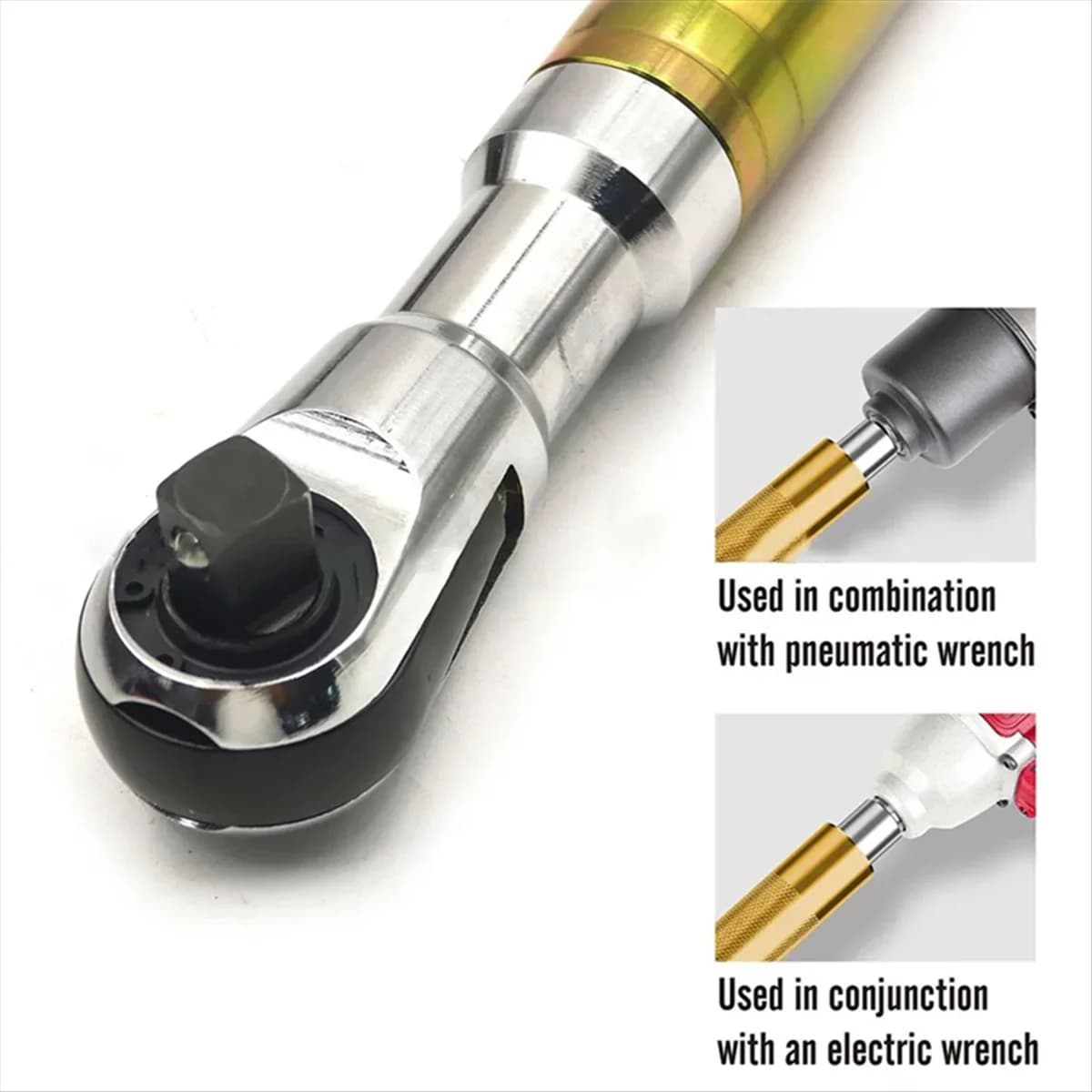 SSR Offset Impact Extension Wrench,Ratchet Wrench High Torque Auto Repair Tool, 1/2 Manual Automatic with 4 Adapter
