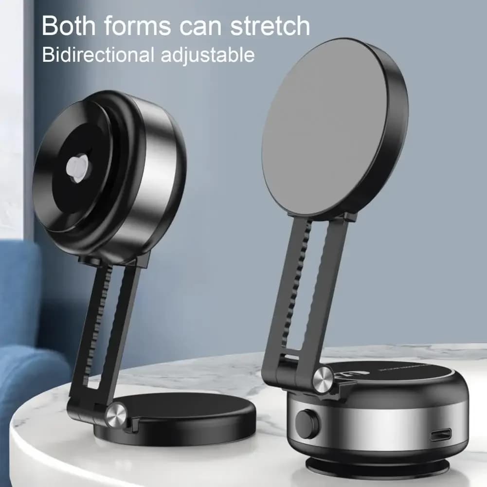 Magnetic Car Phone Holder Vacuum Mobile Support Bracket 360 Degree Rotating Adjustable Telescopic Stand for iPhone Xiaomi Huawei