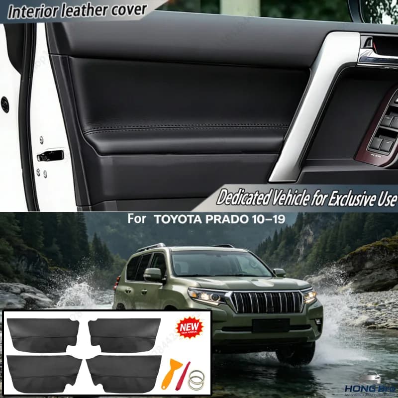 Suitable for Toyota Prado 10-19 Car Door Panels, Leather Door Interior Modifications, Microfiber Leather Door Panel Wrappers