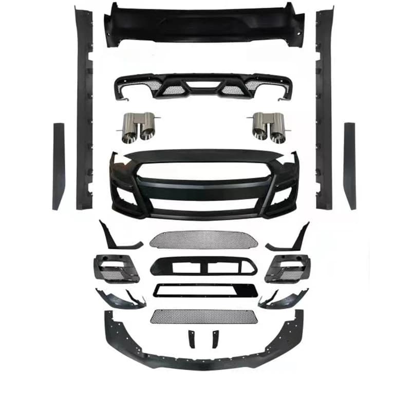 GT500 Style Facelift Body Kit Aggressive Look Exterior Upgrade Parts Fit For Ford Mustang 2015-2020 Front Rear Bumper Full Set A