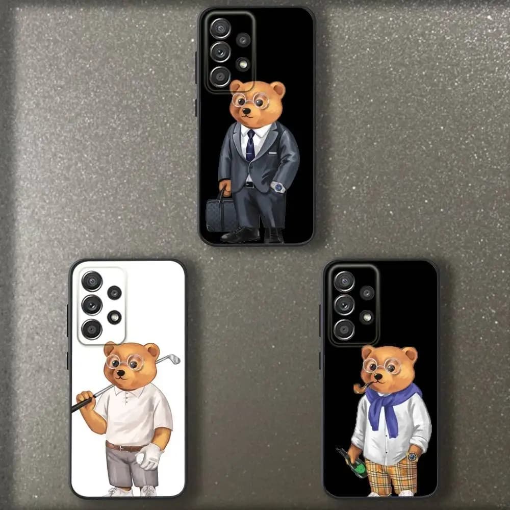 B-Barons F-Filou Bear Phone Case For Samsung S 25,24,23,22,30,21,10,9,Ultra,Plus,Lite,FE,4,5 G Soft Black Case