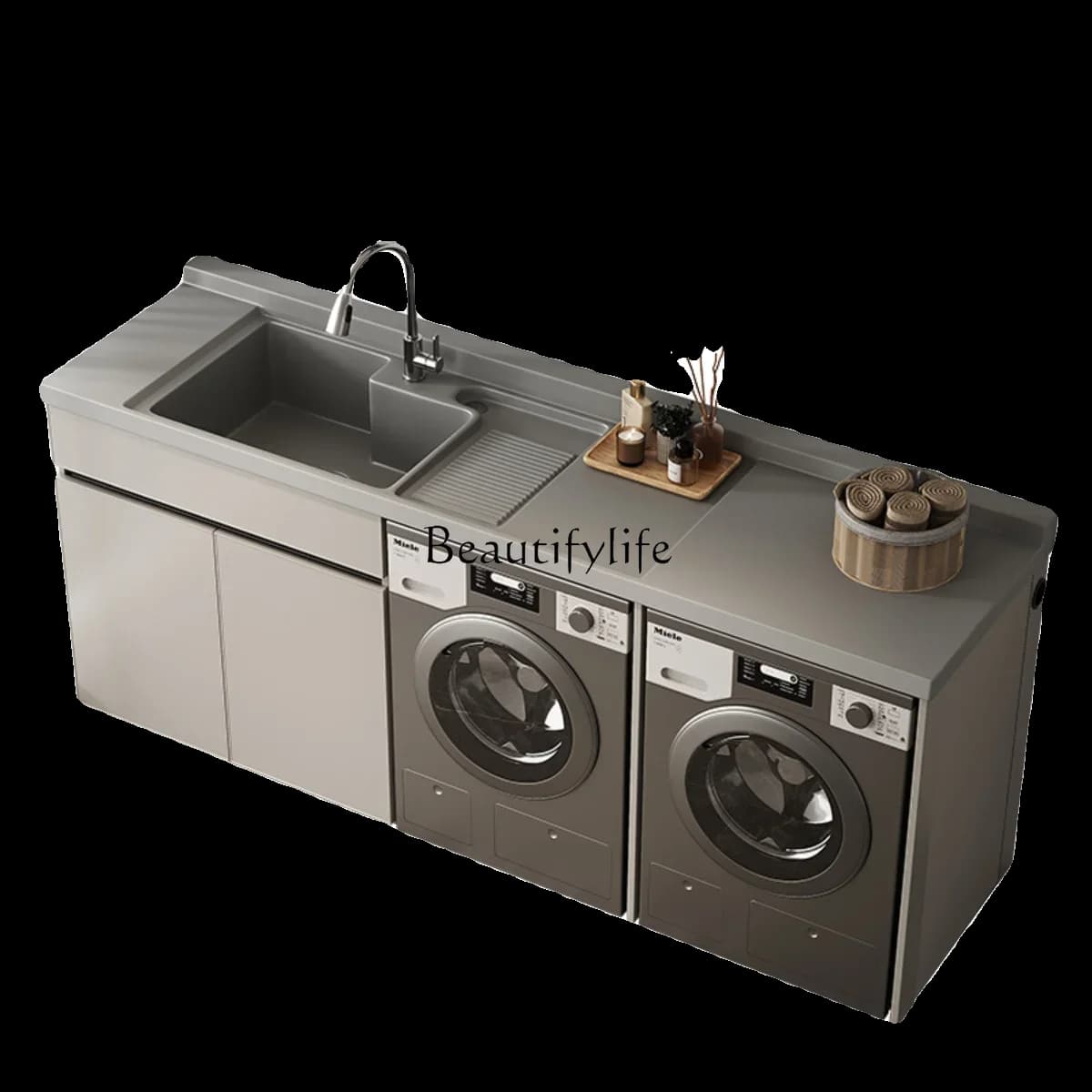 FG40*Space aluminum double washing machine integrated cabinet