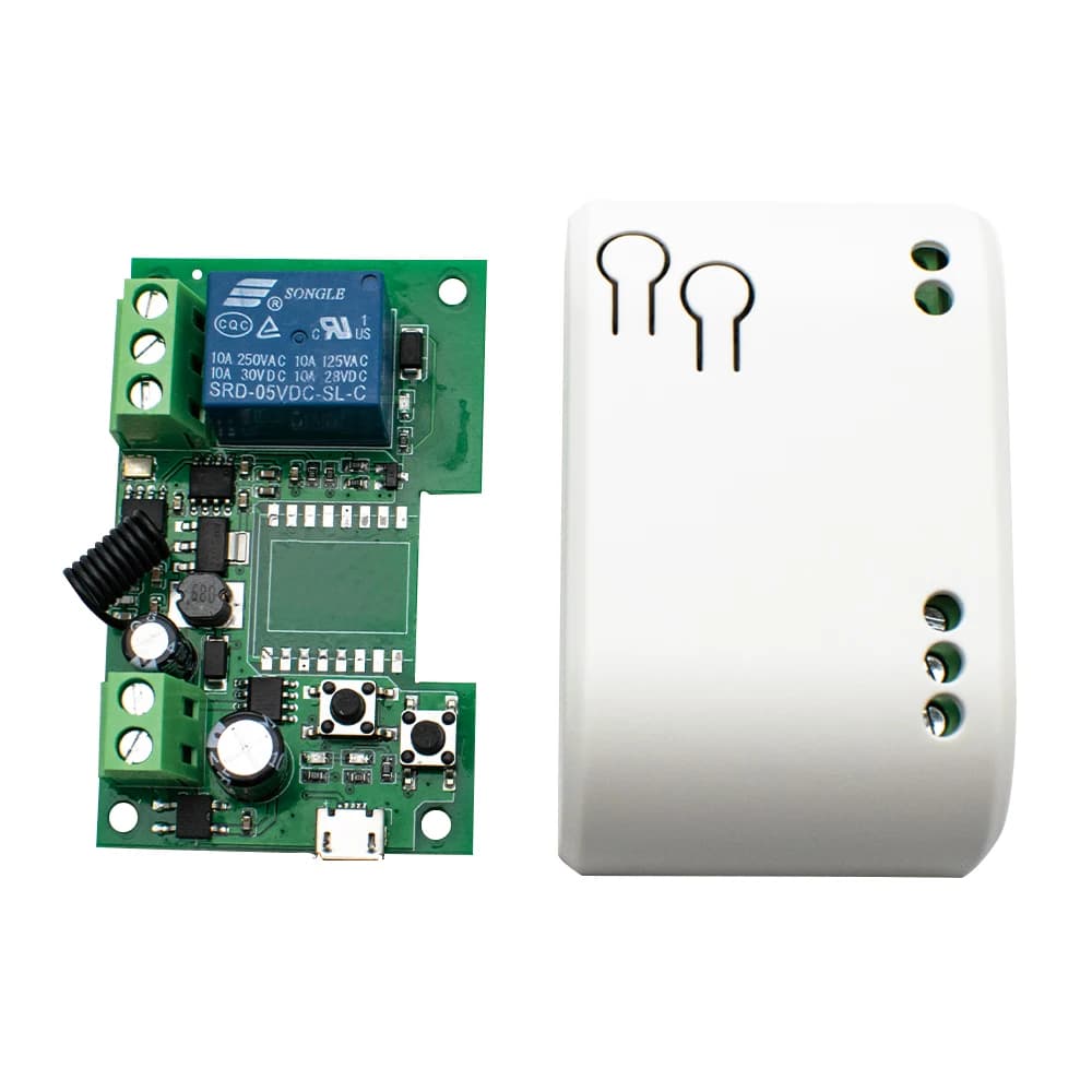 2pcs Universal 433MHz Fixed Rolling Code 1 Channel Garage Door Remote Control Receiver 433.92Mhz Switch Controller Gate Operator
