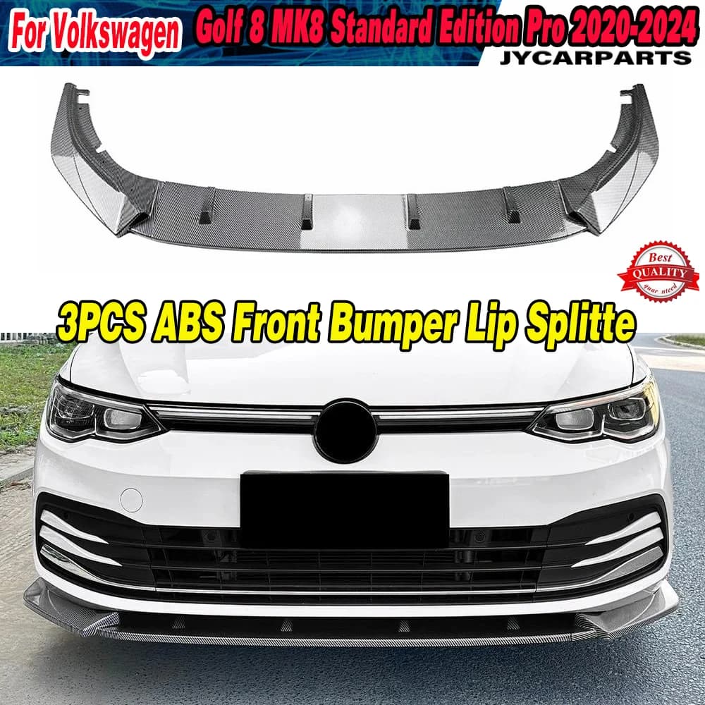 Car Front Bumper Lip Deflector For VW Golf 8 MK8 Standard Edition Pro 2020-2024 Front Protector Lower Diffuser Spoiler Splitter