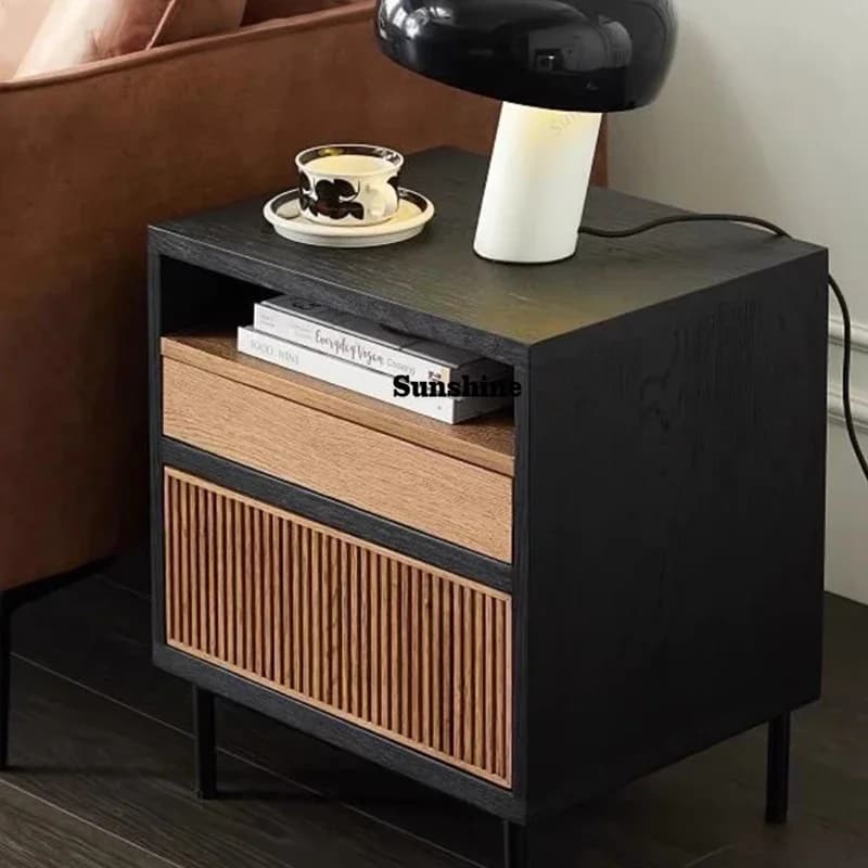 TD  Luxury Salon Bedside Table Modern Nordic Designer Bauhaus Nightstand Table Unique Cool Mesitas De Noche Bedroom Furniture