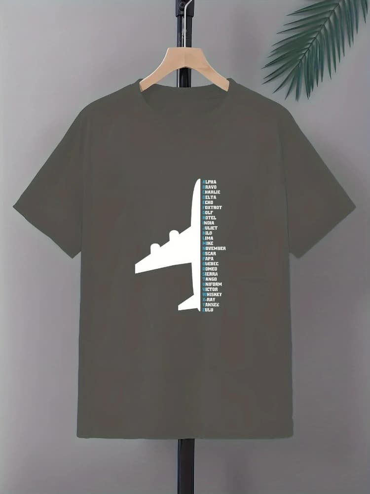 with Airplane Wing Design & Country Names pattern design -100% cotton summer O-neck short sleeve casual printed men's T-shirt.