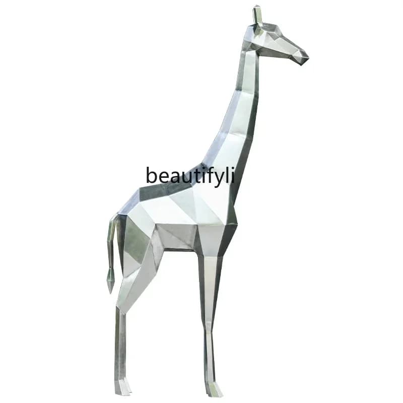 xx1Stainless Steel Outdoor Sculpture Artwork Large Floor Ornaments Abstract Animal Art Device