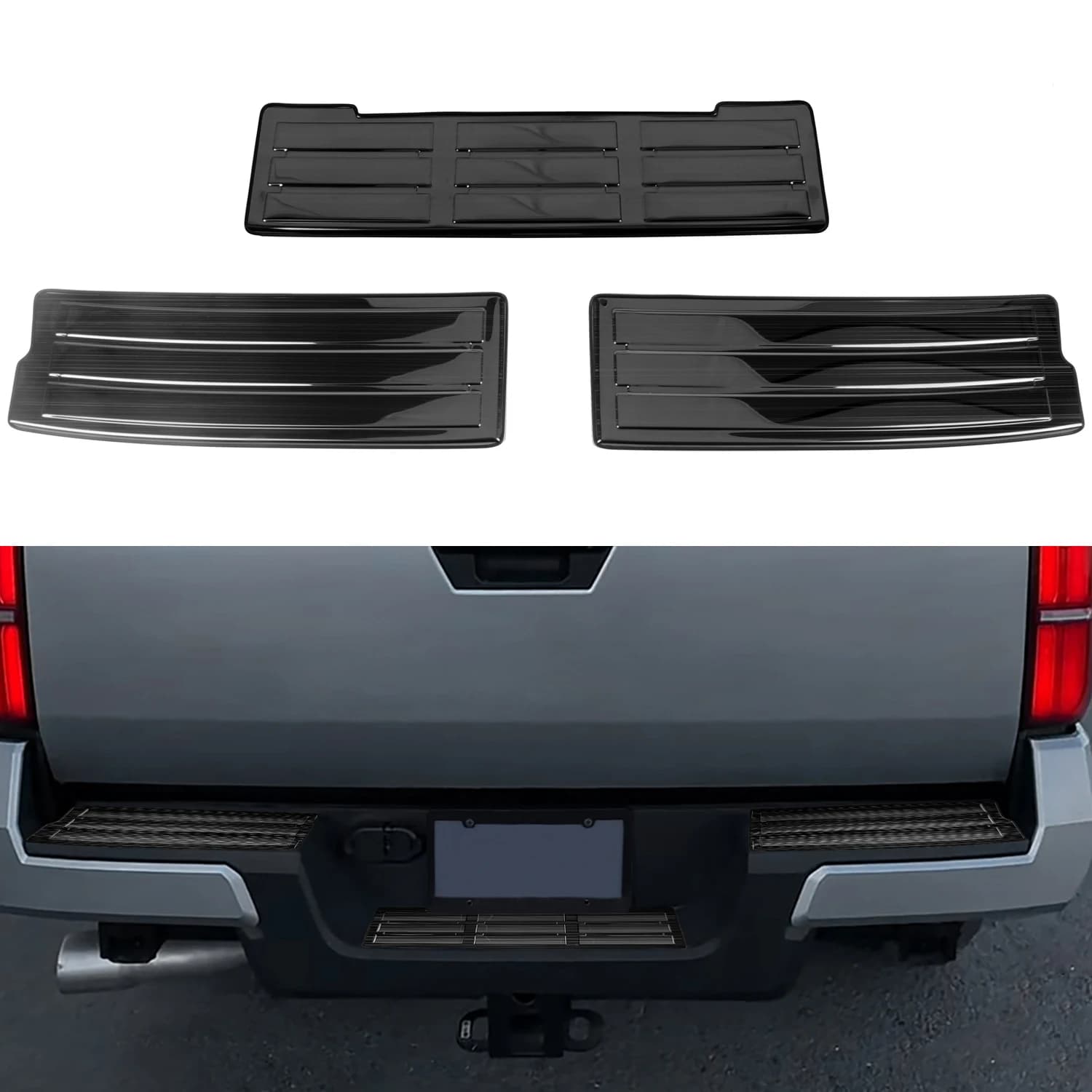 Car Accessories For Toyota Tacoma 2024 2025 Stainless Steel Exterior Trunk Tailgate Pedal Door Sill Protect Cover Trim 3pcs