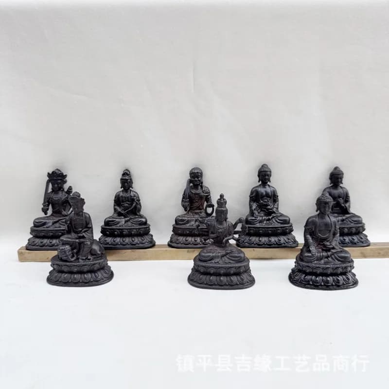 Antique-style Buddhist statues of the twelve zodiac animals and eight guardian deities, Tibetan-style Tian Tie Buddha statues