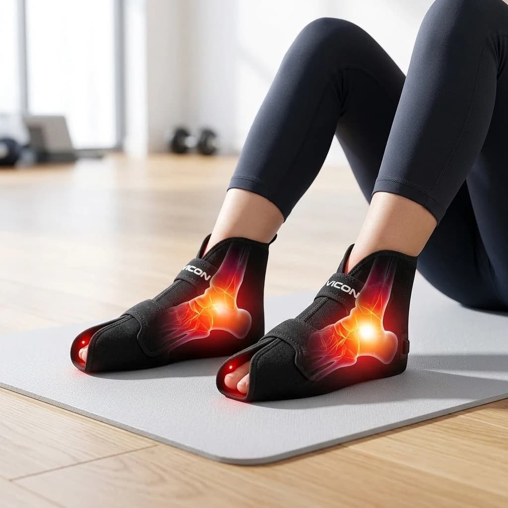 Wearable 198 LED Infra Red Light Therapy Wrap Personal Care Device for Ankle Muscle Relaxation Shoes for Feet