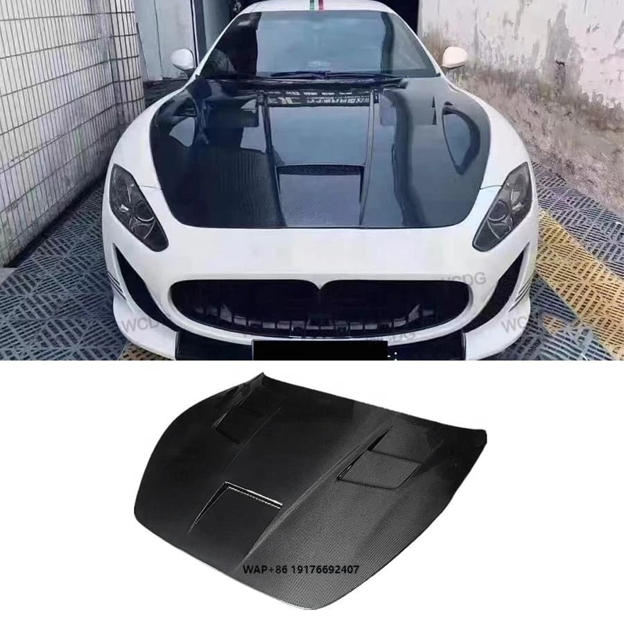 GT Carbon Fiber Front Hood forMaserati Gran Turismo GT Front Hood Bonnet Air Vent Cover Car Accessories Bodykit