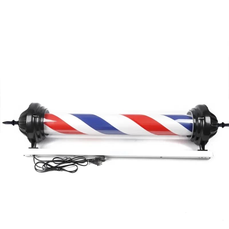 15000K light, aluminum construction, easy installation for saloRotating barber light, red, blue, white design, 105° beam angle,