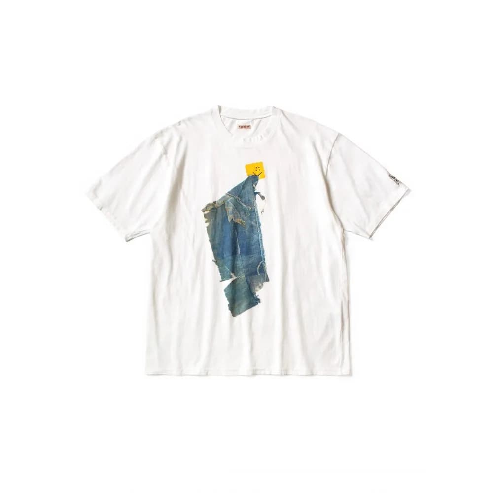 26SS KAPITAL HH Hirata and Hongri Tees Casual Cotton Denim Print Loose Round Neck Short Sleeved T-Shirts