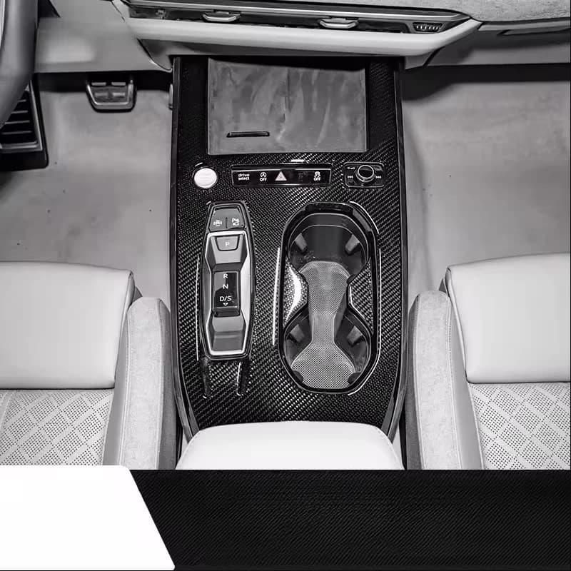 Real Soft Carbon Fiber Sticker for Audi A5 S5 B10 A6 e-tron 2025 2026 RHD LHD Automatic/AT Car Gear Shift Panel Accessories