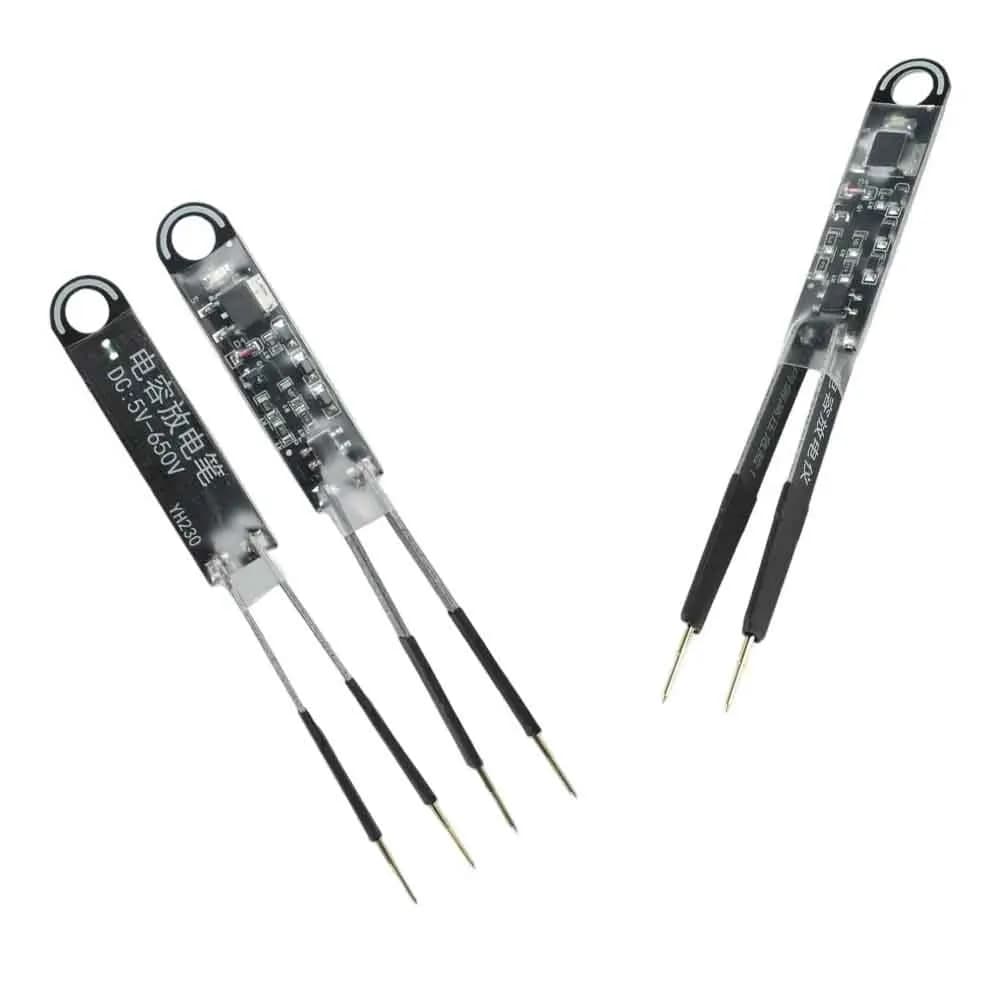 Capacitor Discharge Pen Tweezers Type 1000UF AC DC Constant Current Discharge Retractable Probe with LED Indicator Repair Tool