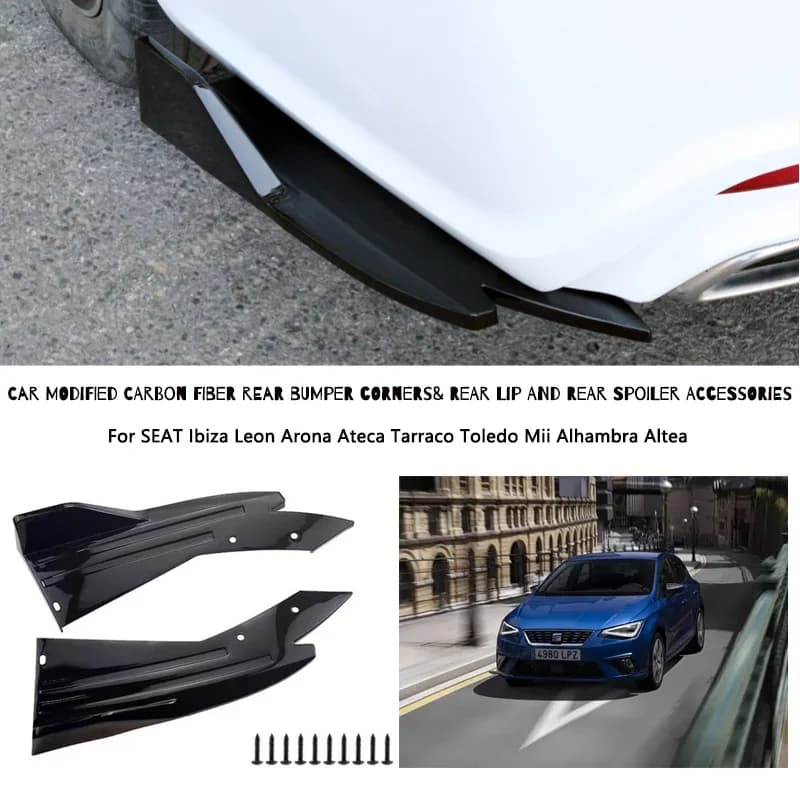 Rear Bumper Lip Diffuser Splitter Canard Protector Front For SEAT Ibiza Leon Arona Ateca Tarraco Toledo Mii Alhambra Altea