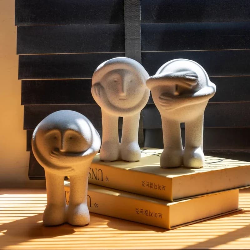 Modern minimalist ceramic portrait sculpture decoration,home living room children's room desktop decoration crafts,home decor